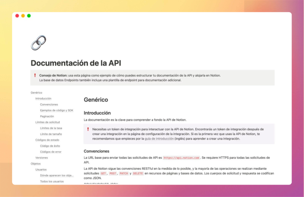 Documentación API