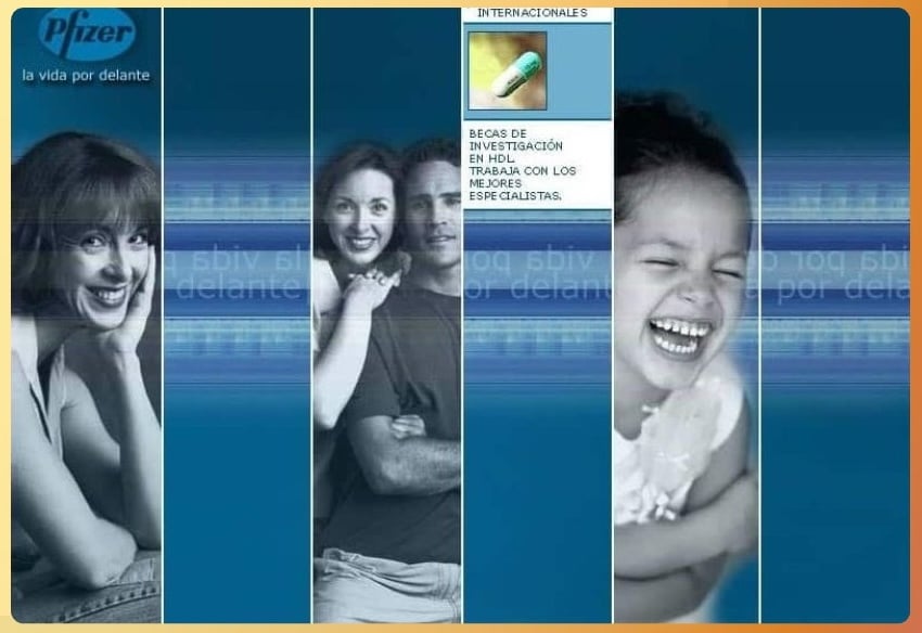 Rediseño de la web de Pfizer en 2001