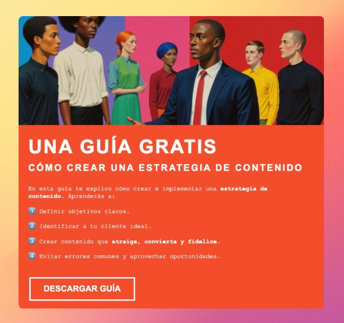 Un lead magnet bien planteado que ofrece contenido relevante a cambio del consentimiento del usuario. Ejemplo práctico del enfoque win-win del permision marketing.