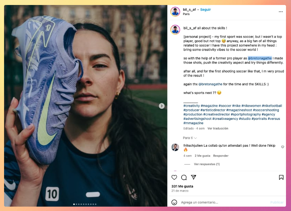 Contenido en redes sociales de Nike Contenido generado por los usuarios de Nike