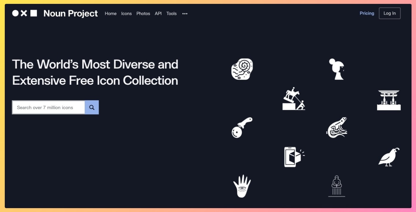 Portada de la web The Noun Project