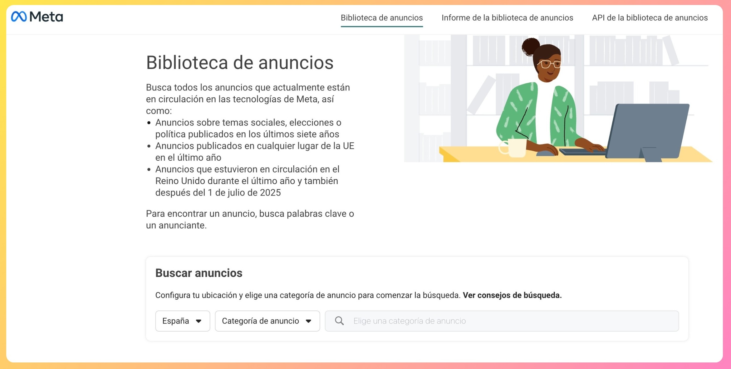 Encuentra competidores en Meta gracias a la biblioteca.