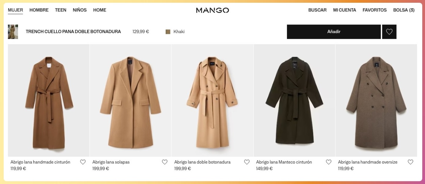 Cross-selling de Mango