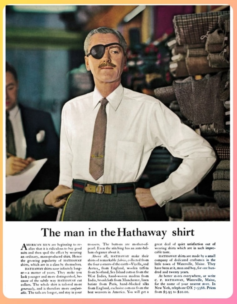 Anuncio de camisas Hathaway, uno de los trabajos de David Ogilvy