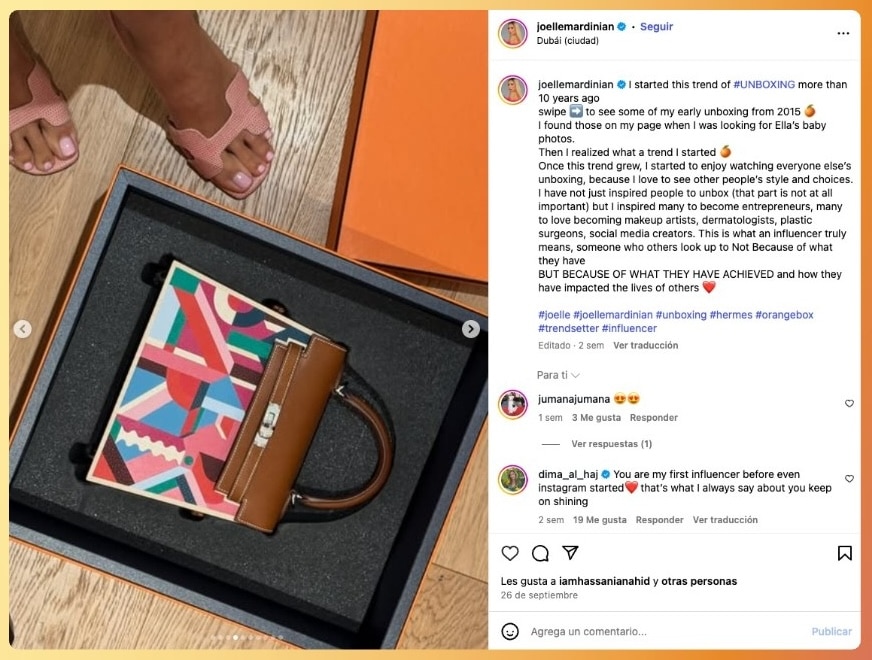 Forma de contenido UGC, el unboxing