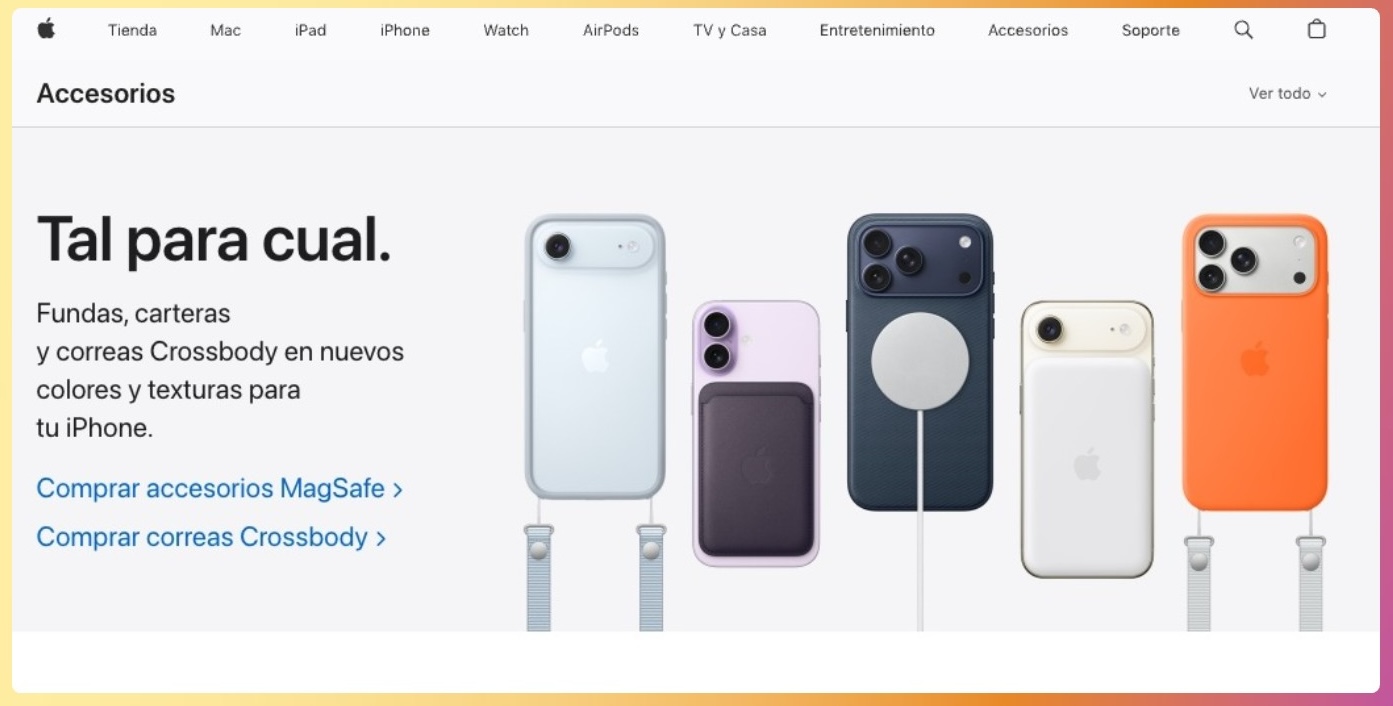 Cross-selling de productos electrónicos de Apple.