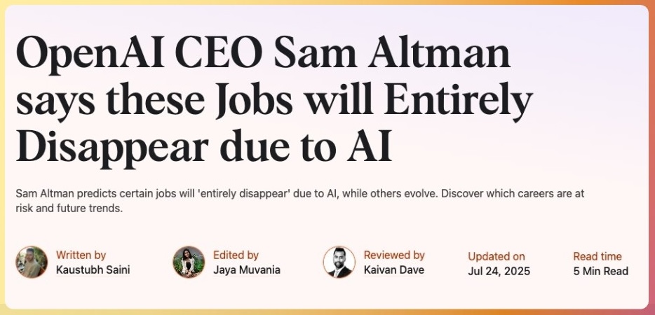 Declaraciones de Sam Altman sobre el futuro de la redacción con IA