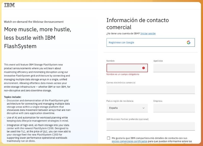 Qué es un webinar, ejemplo de IBM