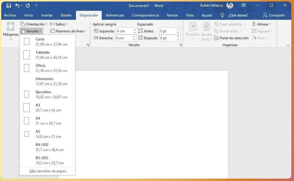 Cómo cambiar el tamaño del lienzo en Word