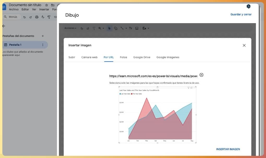 Insertar imagen en Google Docs
