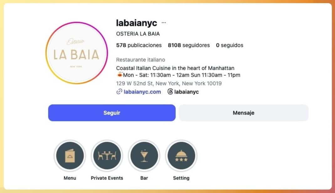 Instagram para restaurantes