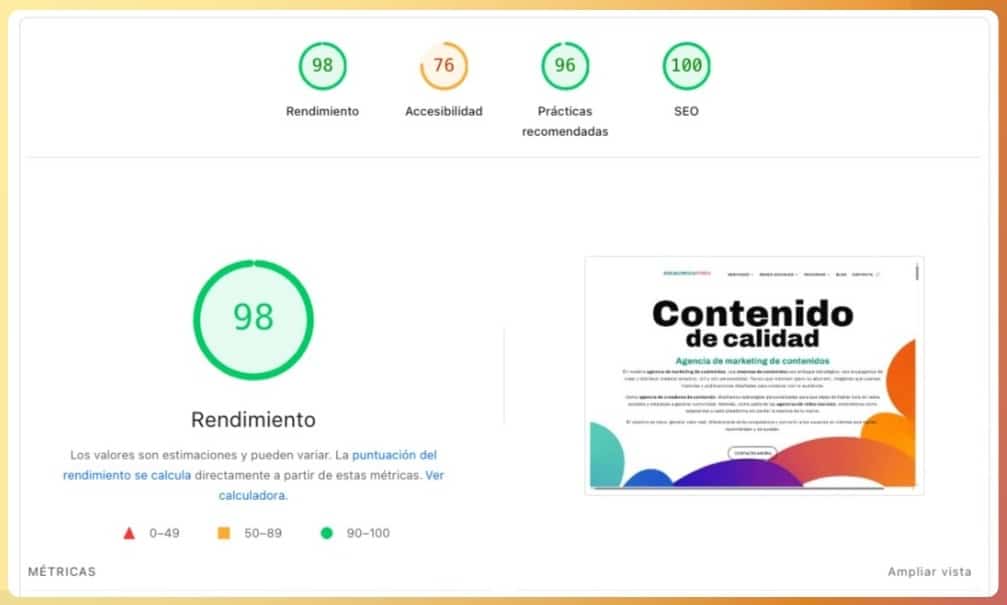 Una web bien optimizada