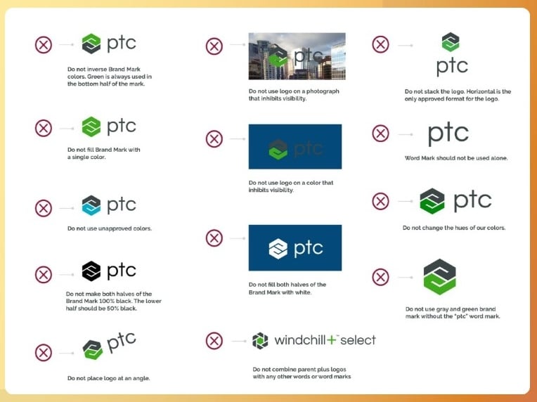 Usos incorrectos de un logo de marca