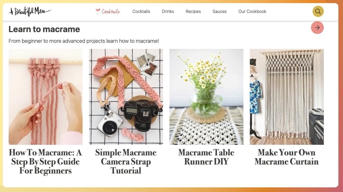 Ejemplos de blogs con muchos backlinks: A Beautiful Mess
