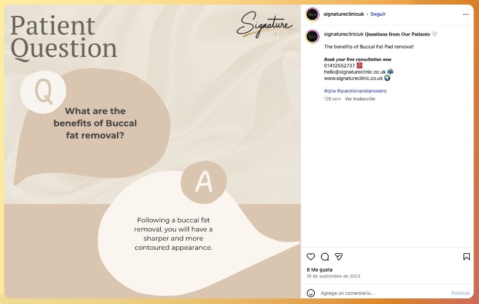 Preguntas y respuestas de un cliente en Instagram