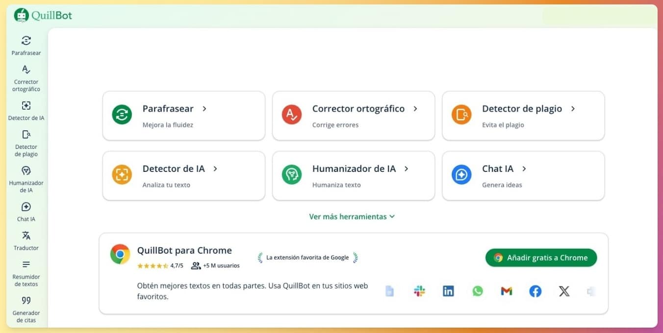 QuillBot es una herramienta de IA para redactar