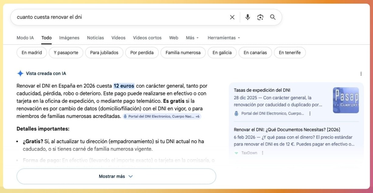 AI Overviews de Google.