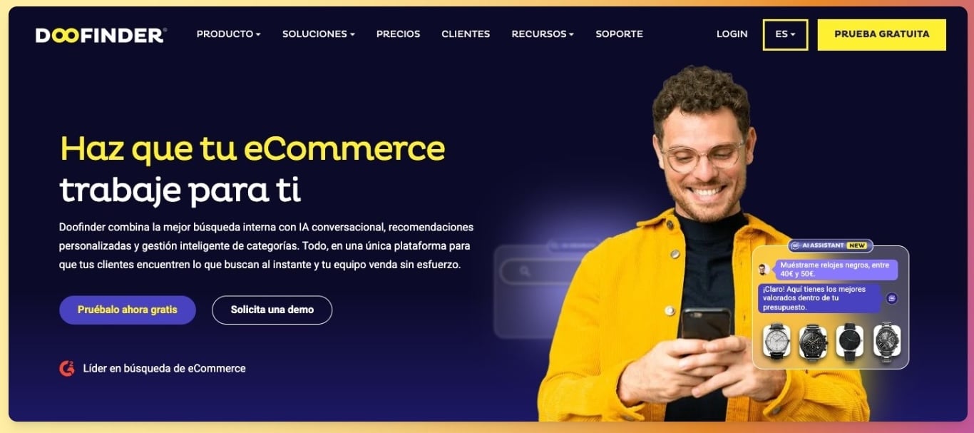 Doofinder es una herramienta de IA para ecommerce