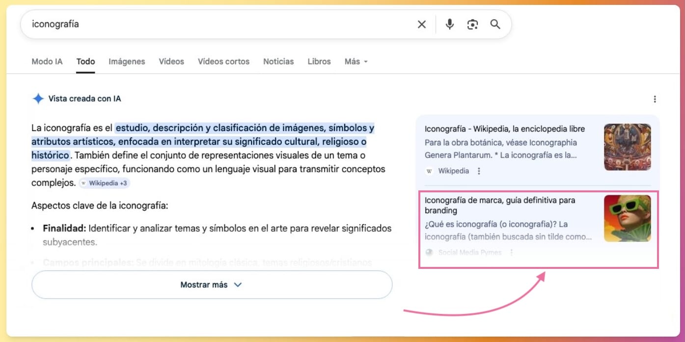 Qué significa aparecer en AI Overview
