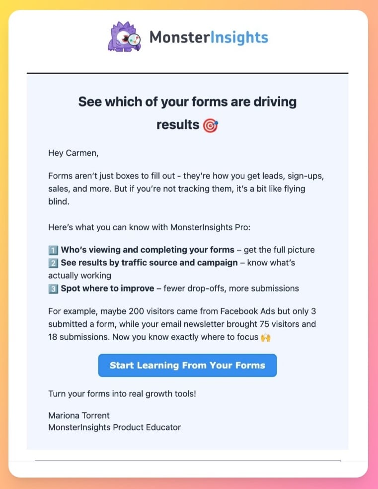 Ejemplo de newsletter que mejora la relación con el cliente.