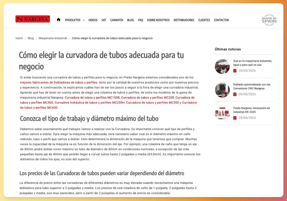 Ejemplo de blog B2B
