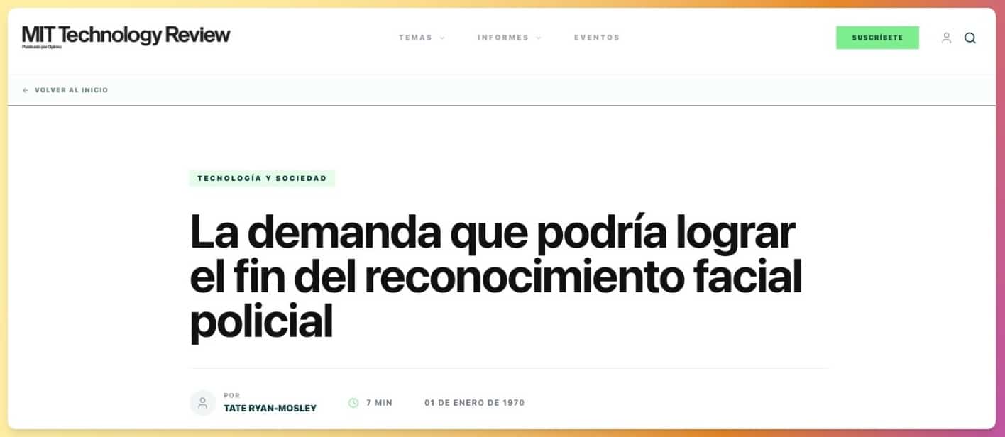 Caso de sesgo de la IA mediante reconocimento facial.